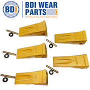 BDI Wear Parts 1U3302 CAT Caterpillar Style 5 Pack Long Tip Bucket Teeth with Pins and Retainers