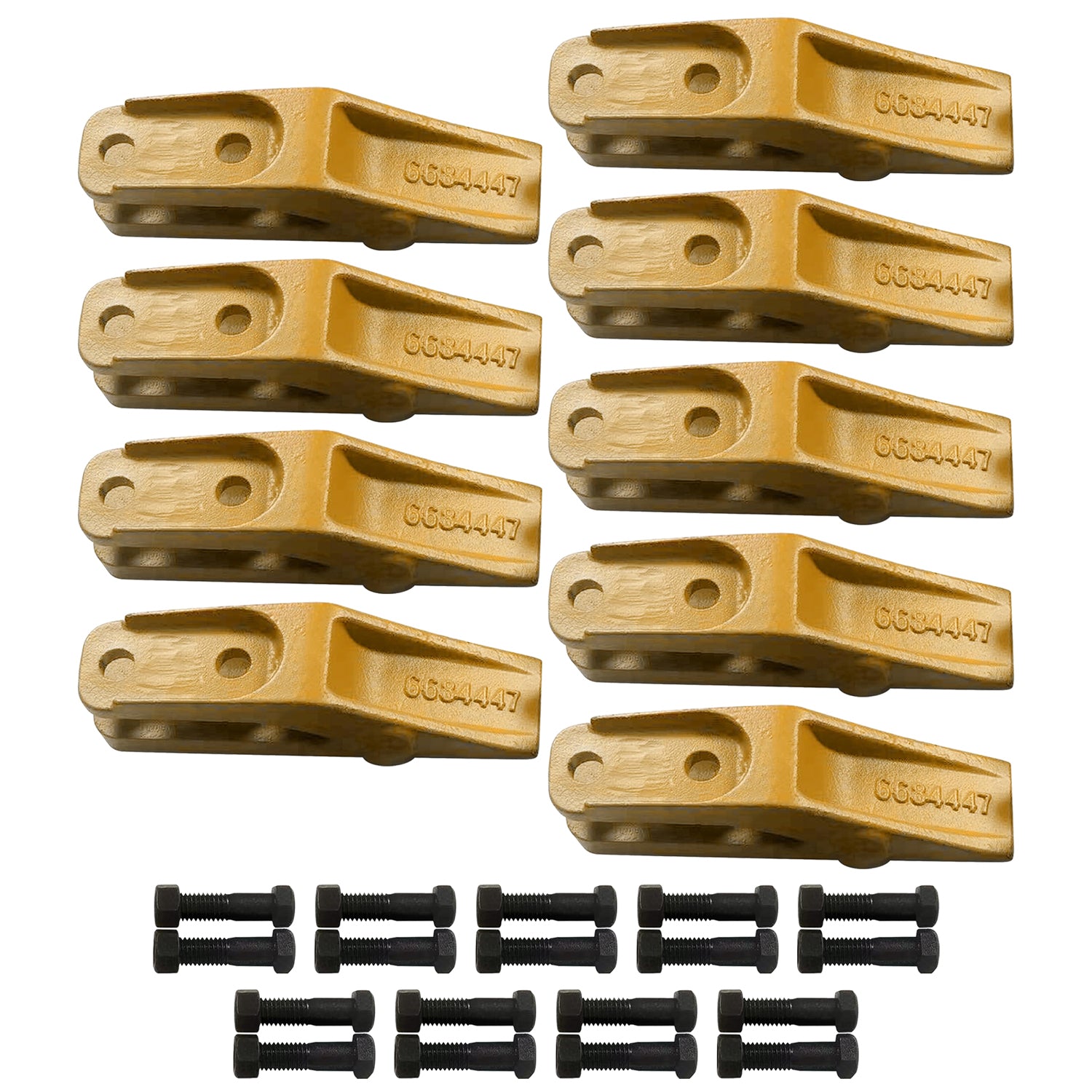 BDI Wear Parts 6684447 Trenching Bucket Teeth, Bobcat Style Skid Steer Backhoe Bolt On Tooth Unitooth - 9PK