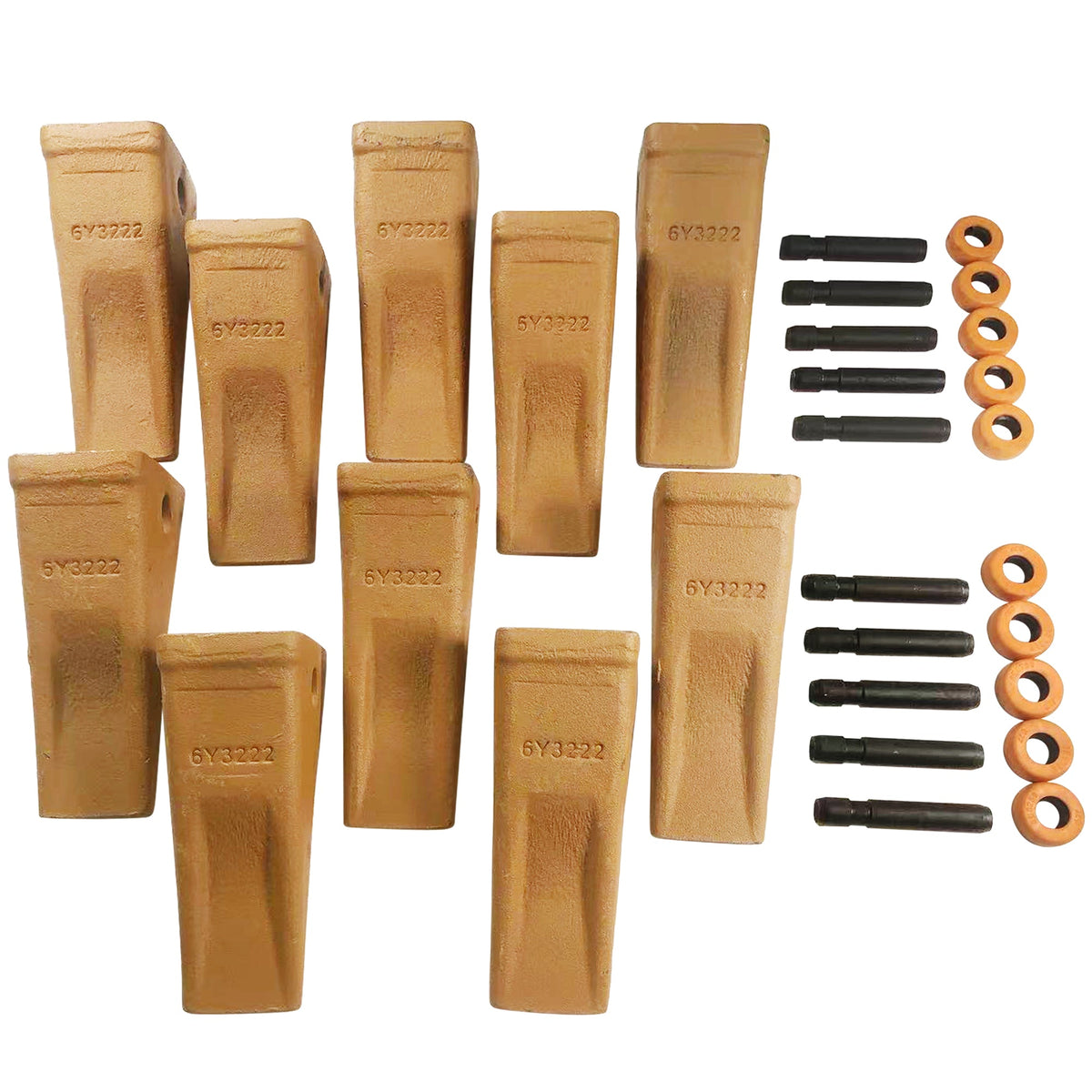 6Y3222 Caterpillar Bucket Teeth with Pins and Retainer Clips