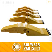 BDI Wear Parts Weld-on Flush Mount 2A Bucket Shanks 2AH Original Fab Bucket Teeth with Pins Backhole Excavator Bucket Digging Teeth Adapter - 5 Set