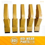 BDI Wear Parts Weld-on Flush Mount 2A Bucket Shanks 2AH Original Fab Bucket Teeth with Pins Backhole Excavator Bucket Digging Teeth Adapter - 5 Set