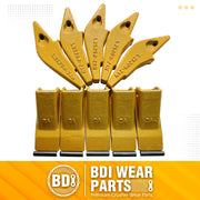 BDI Wear Parts Weld-on Flush Mount 2A Bucket Shanks 2AH Original Fab Bucket Teeth with Pins Backhole Excavator Bucket Digging Teeth Adapter - 5 Set
