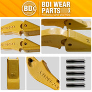 BDI Wear Parts Weld-on Flush Mount 2A Bucket Shanks 2AH Original Fab Bucket Teeth with Pins Backhole Excavator Bucket Digging Teeth Adapter - 5 Set