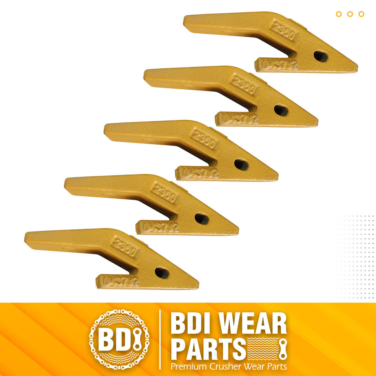 thumbnail image 2 of BDI Wear Parts 230ST Bucket Teeth With Pins - 5 Pack For Mini Excavator, Fits 230 Series Adapters 2 of 9