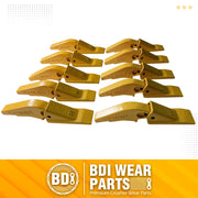 BDI Wear Parts Weld-on Flush Mount 2A Bucket Shanks 2AH Original Fab Bucket Teeth with Pins Backhole Excavator Bucket Digging Teeth Adapter - 10 Set