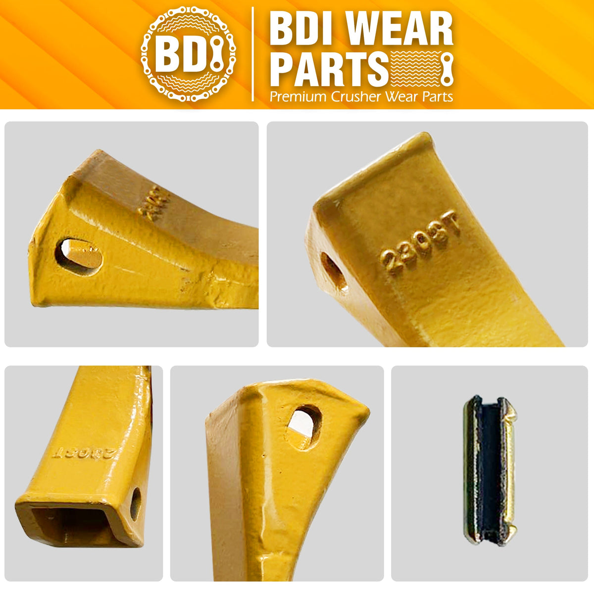thumbnail image 2 of BDI Wear Parts 230ST Bucket Teeth With Pins - 5 Pack For Mini Excavator, Fits 230 Series Adapters 2 of 9