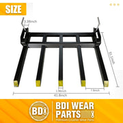 BDI wear parts debris forks 48'' & 2500 lbs clamp pallet forks