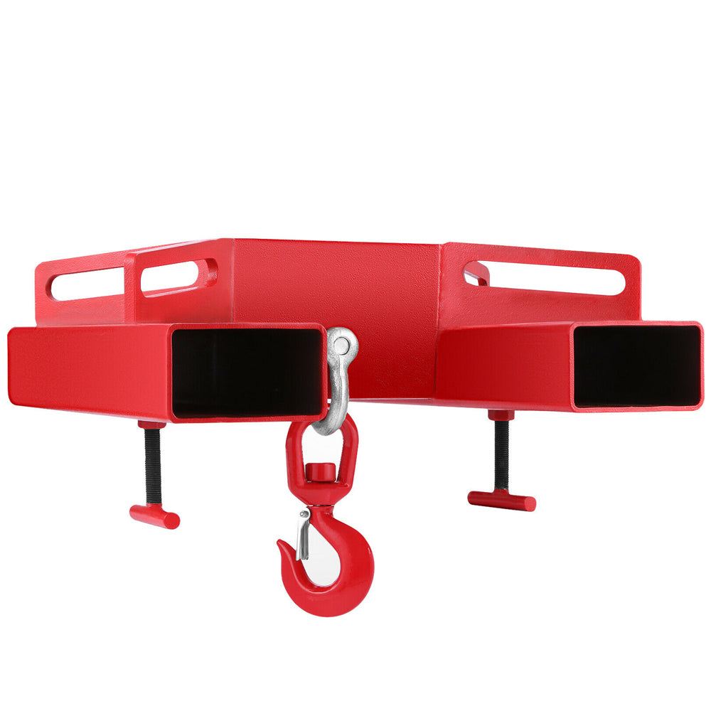 BDI Wear Parts Forklift Lifting Hook 4400lbs Capacity Forklift Lifting Hoist Red Forklift Mobile Crane with Swivel Hook and Two Large T-Screws