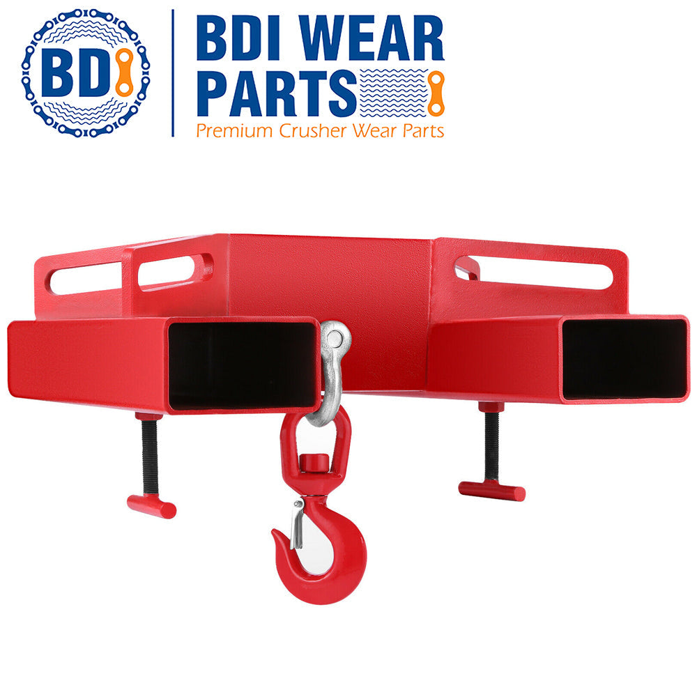 BDI Wear Parts Forklift Lifting Hook 4400lbs Capacity Forklift Lifting Hoist Red Forklift Mobile Crane with Swivel Hook and Two Large T-Screws