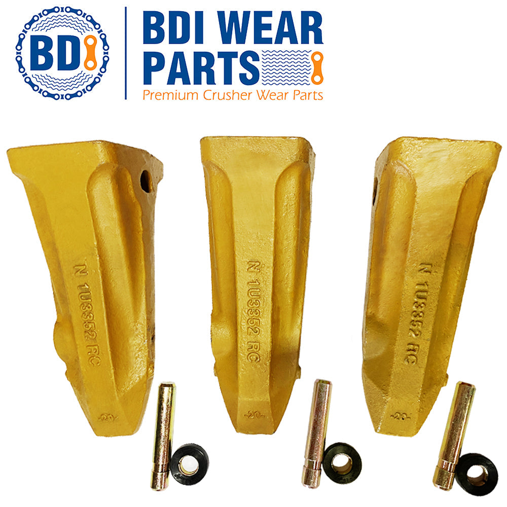 BDI Wear Parts 1U3352RC CAT Caterpillar Style J350 General Purpose Rock Chisel 3 Pack with Pins and Retainers