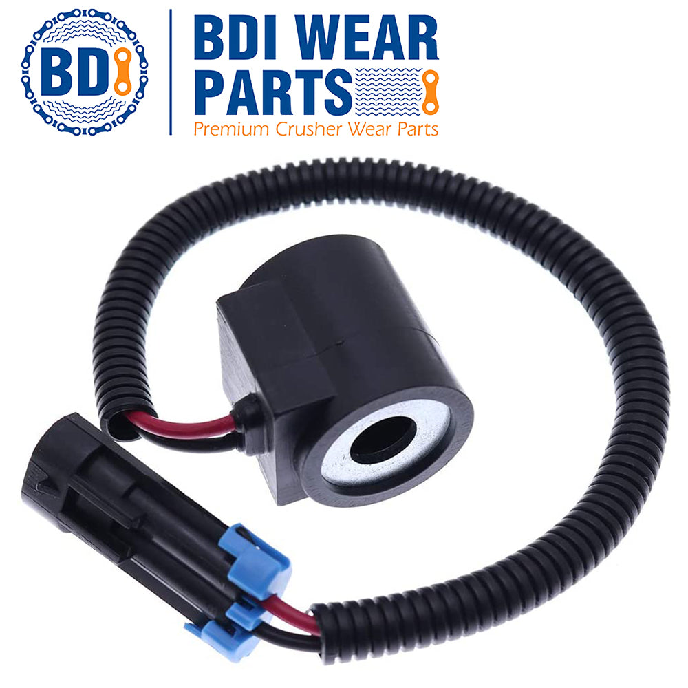 BDI Wear Parts 6671025 12V Solenoid Valve Coil w/Connector Replacement for Bobcat Skid Steer Loader 853 863 864 873