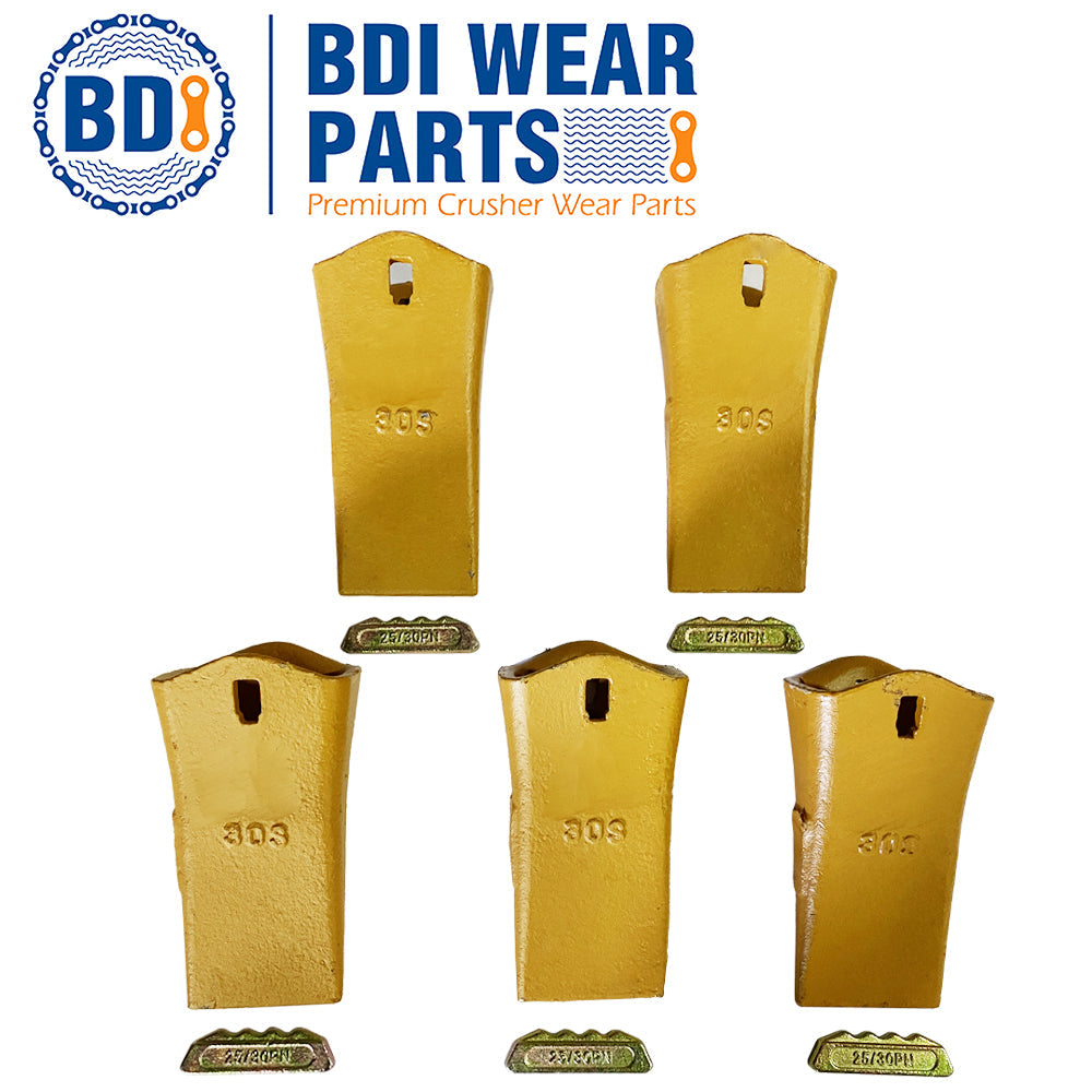 BDI Wear Parts 30S Dirt Teeth Esco Digging Bucket Teeth 5 Pack Teeth with Pin Esco Style 25/30PN