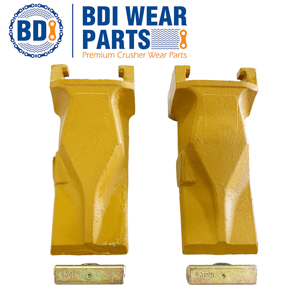 BDI Wear Parts V39SYL 1/2/5 Pack Bucket Teeth Esco Style Plus V39PN Flex Pins Dirt Bucket Teeth Fits Mini Excavator (2 Pack)