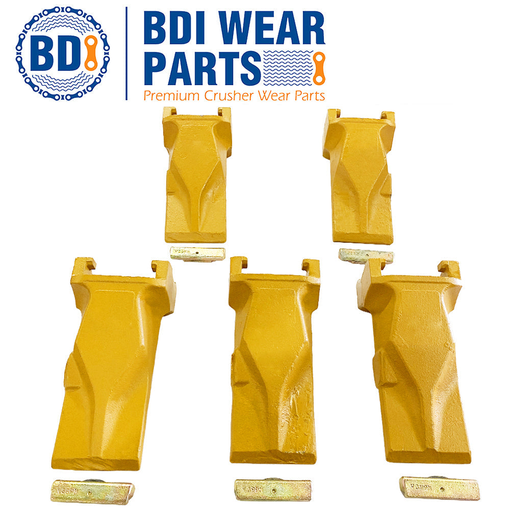 BDI Wear Parts V39SYL 1/2/5 Pack Bucket Teeth Esco Style Plus V39PN Flex Pins Dirt Bucket Teeth Fits Mini Excavator (5 Pack)