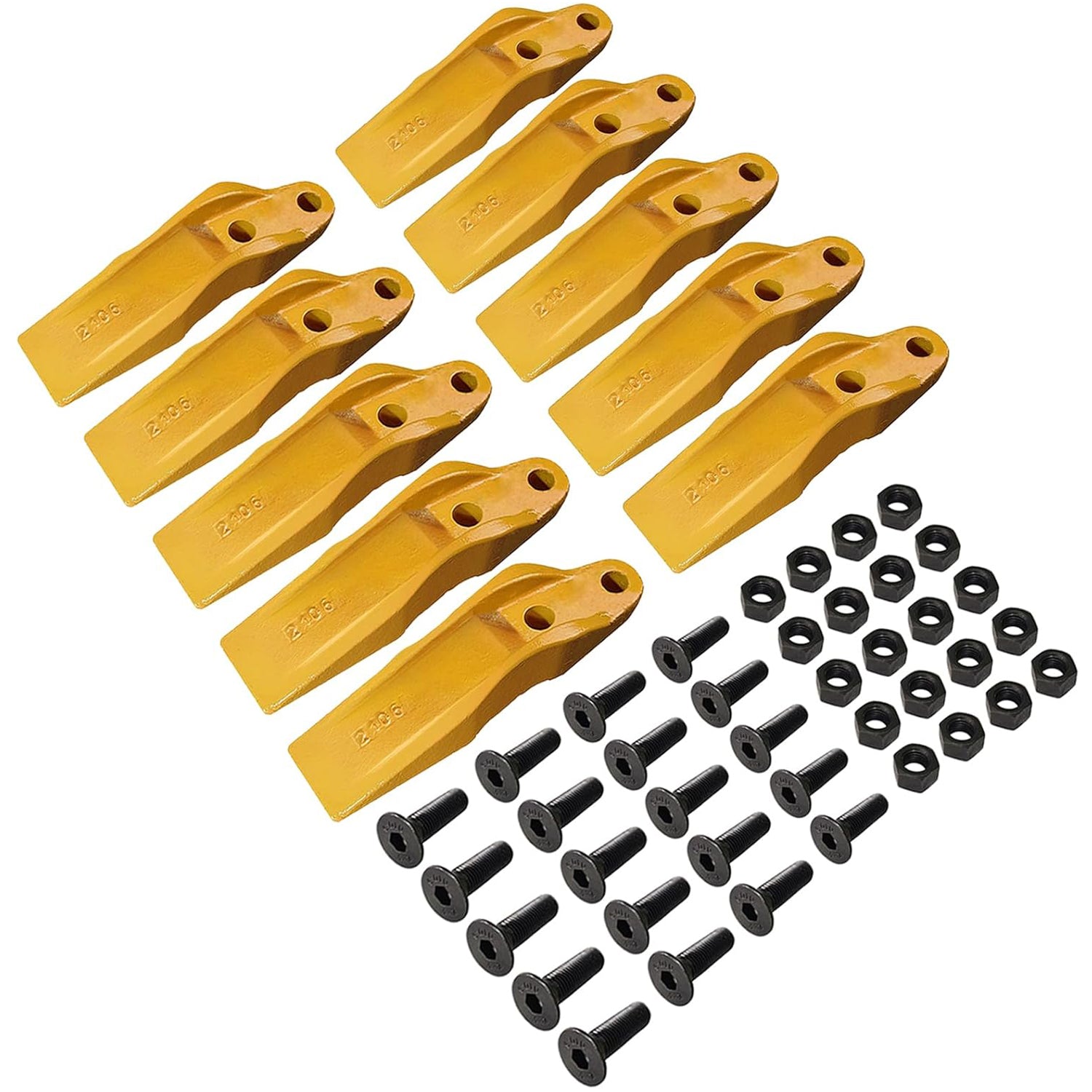 BDI Wear Parts 132-4720 1324720 Bucket Teeth for Caterpillar Aftermarket Teeth fit Skidsteer CAT Loaders Excavators w/Bolts and Nuts - 10PK