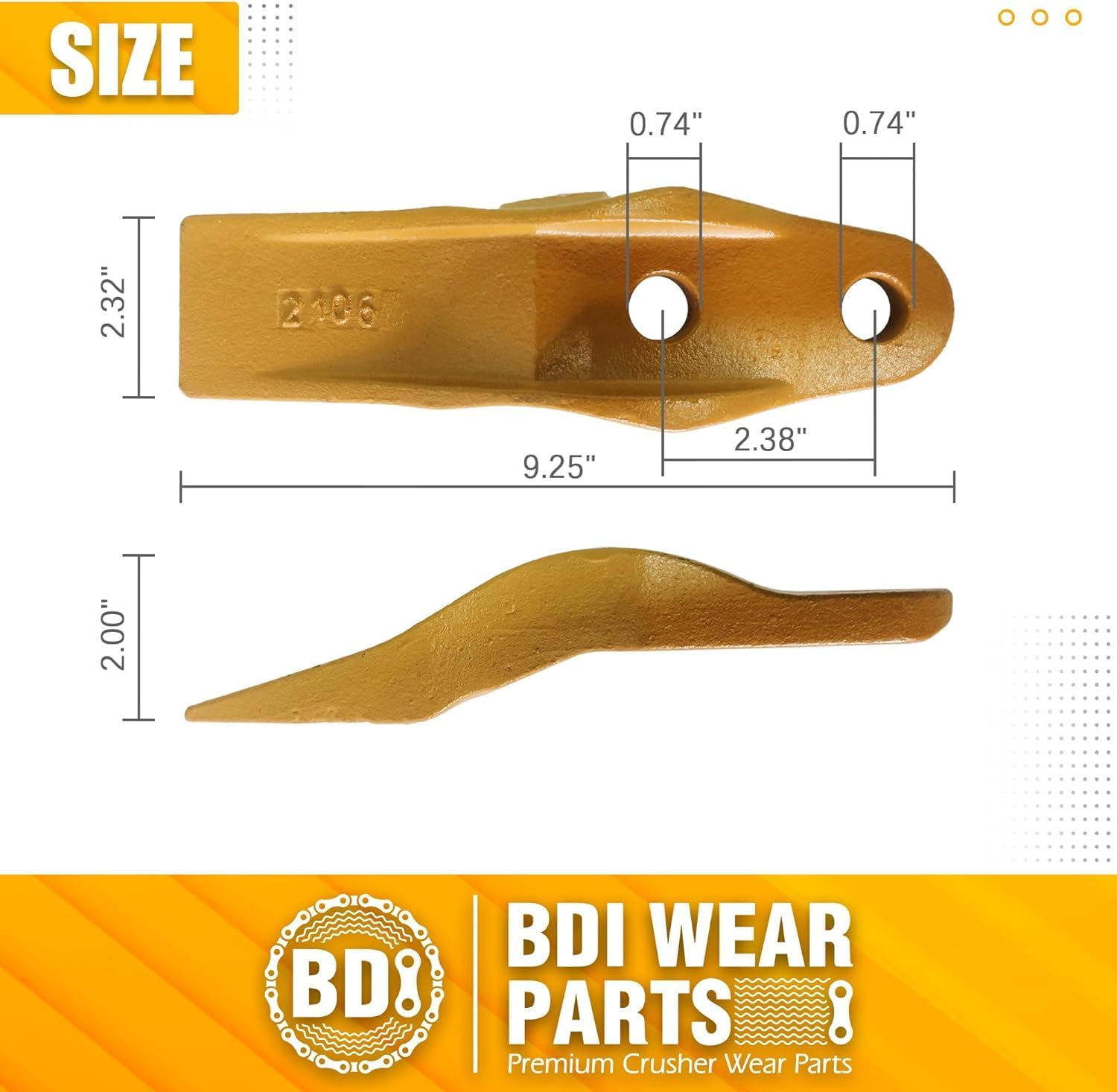 BDI Wear Parts 132-4720 1324720 Bucket Teeth for Caterpillar Aftermarket Teeth fit Skidsteer CAT Loaders Excavators w/Bolts and Nuts - 10PK