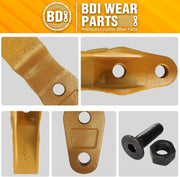 BDI Wear Parts 132-4720 1324720 Bucket Teeth for Caterpillar Aftermarket Teeth fit Skidsteer CAT Loaders Excavators w/Bolts and Nuts - 10PK
