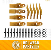 BDI Wear Parts 132-4720 1324720 Bucket Teeth for Caterpillar Aftermarket Teeth fit Skidsteer CAT Loaders Excavators w/Bolts and Nuts - 10PK