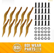 BDI Wear Parts 132-4720 1324720 Bucket Teeth for Caterpillar Aftermarket Teeth fit Skidsteer CAT Loaders Excavators w/Bolts and Nuts - 10PK