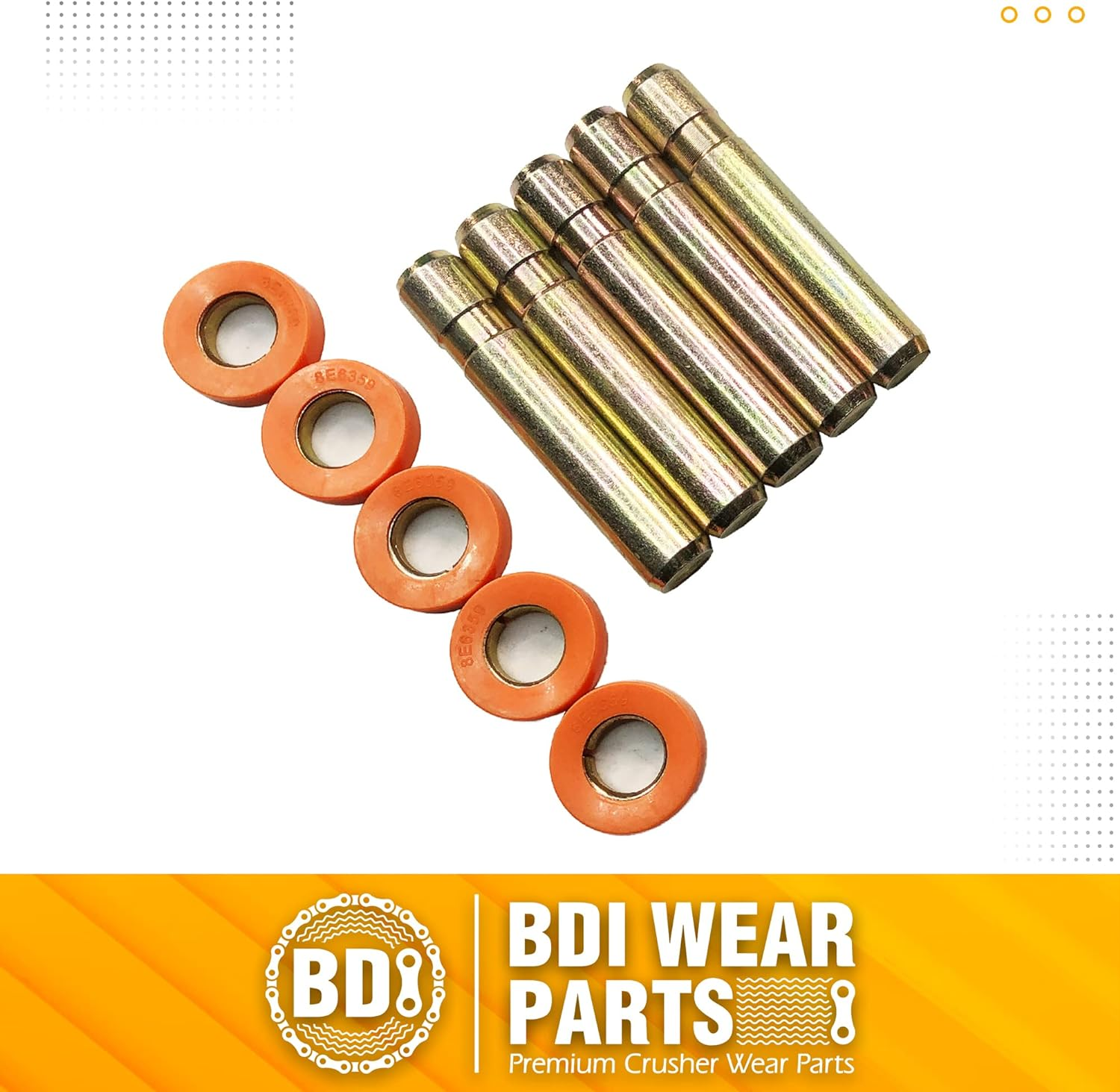 BDI Wear Parts Bucket Teeth Pins 8E6358 and 8E6359 Retainers Fits Cat J350 Caterpillar Style 1U3351 1U3352 Series Tooth - 5 PK