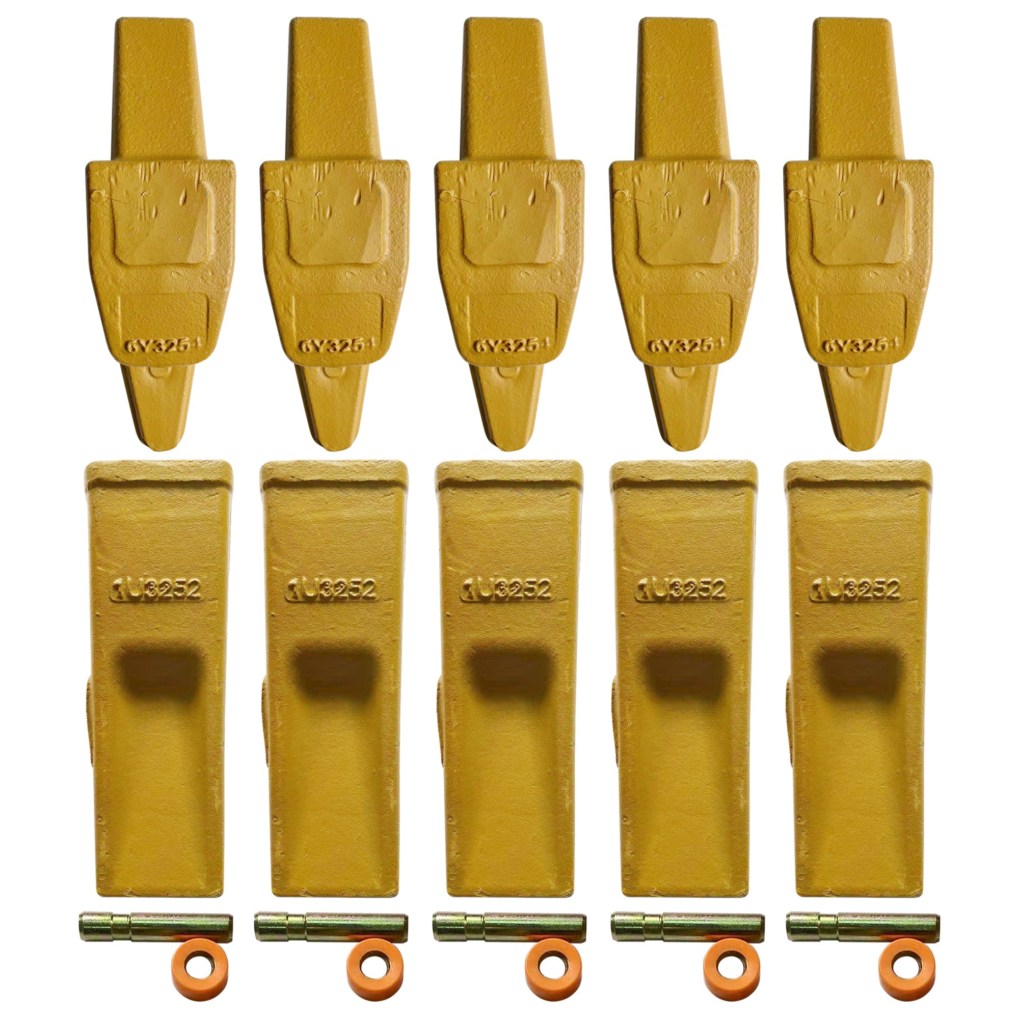 BDI Wear Parts Assembly Bucket Teeth 1U3252 / Adapter 6Y3254 / Pins for Caterpillars J250-5 Set