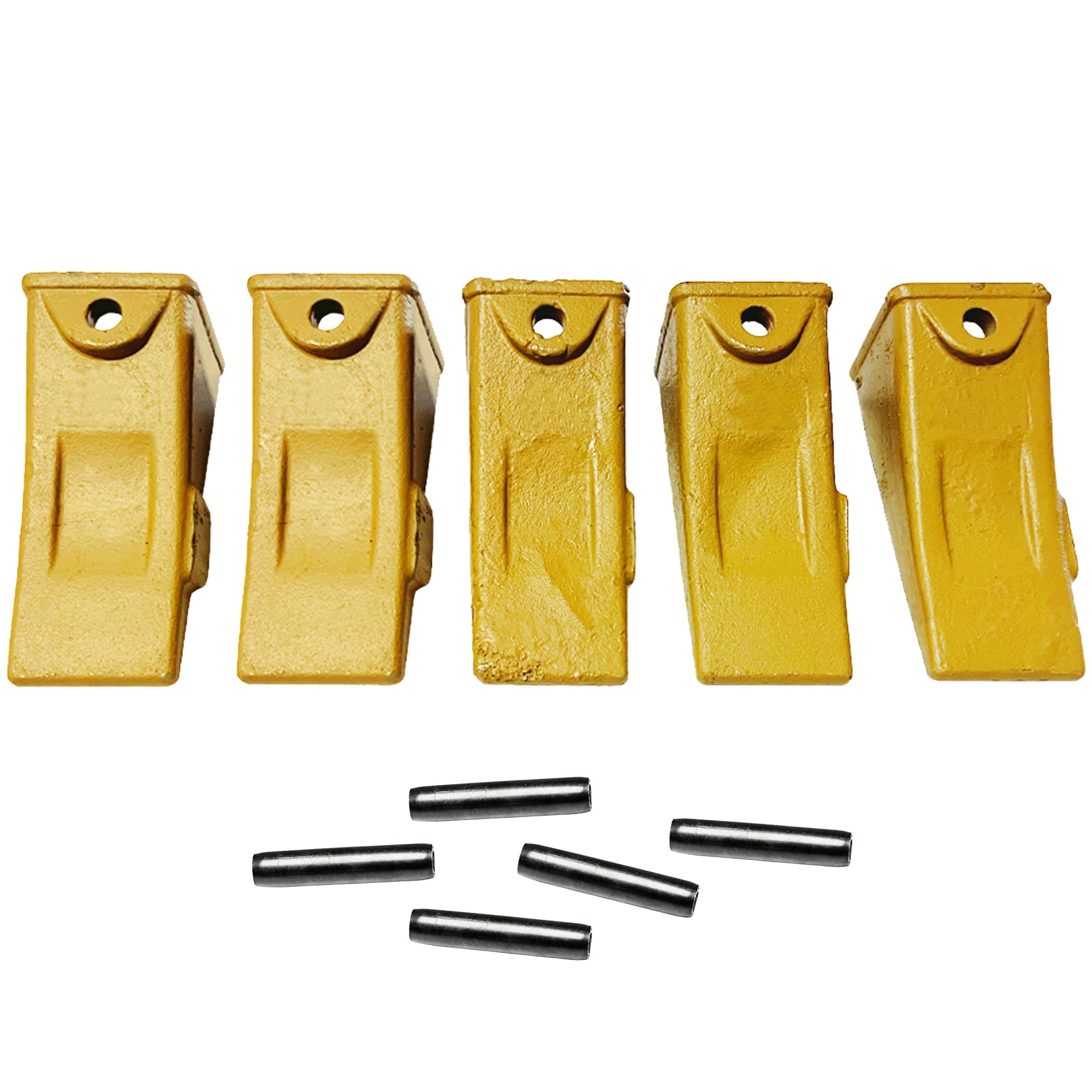 BDI Wear Parts Company Yellow X156L Long Bucket Teeth + P156 Long Pins (5 Pack) for Hensley Style for Skid Steer and Mini Excavators