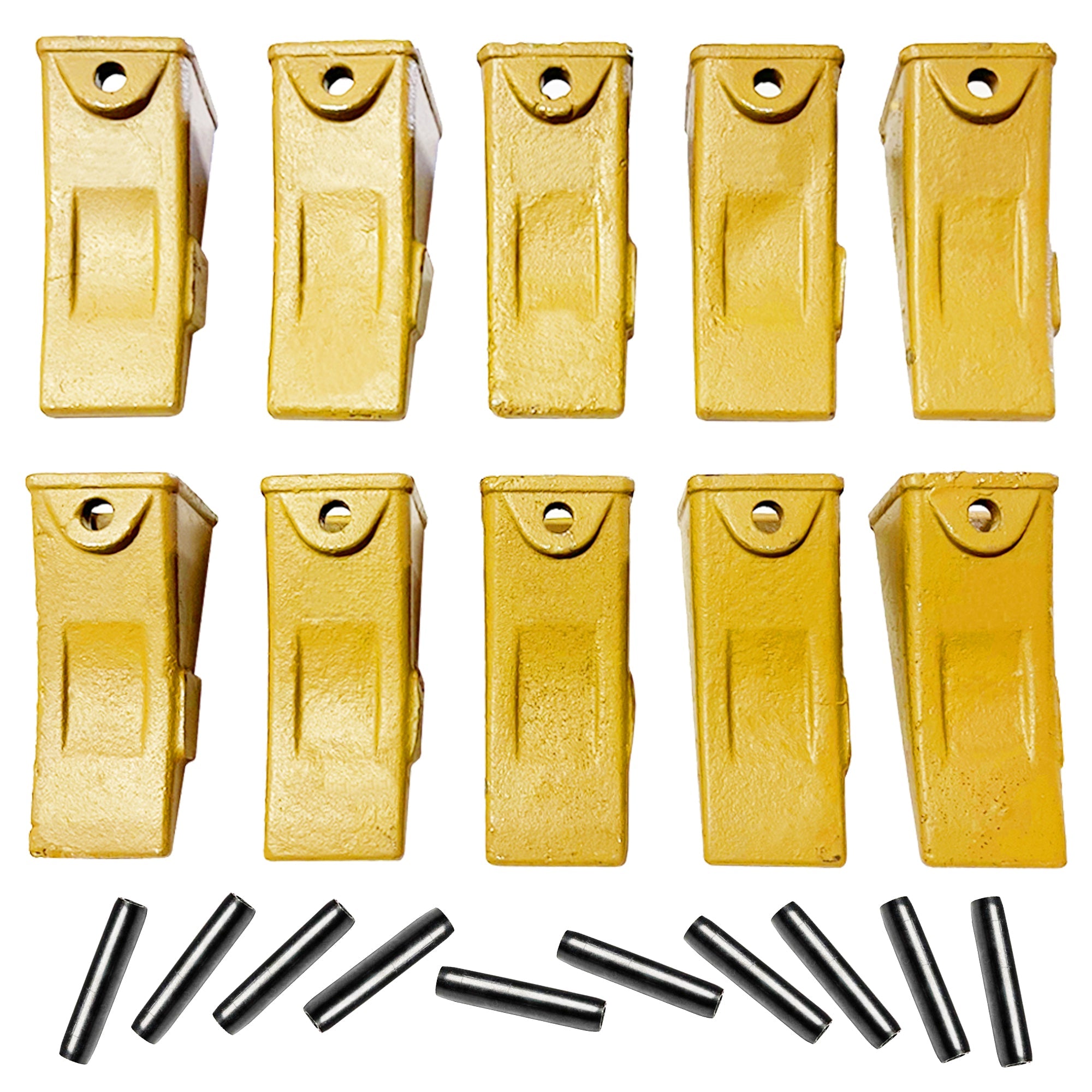 BDI Wear Parts 10 Pack X156L Dirt Teeth Hensley Style Bucket Teeth with 10 Pack P156 Pins for Skid Steer and Mini Excavators