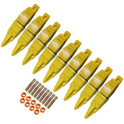 BDI Wear Parts Assembly Adapter 119-3204 Bolt On Shank / 1U3202TL Excavator Bucket Teeth/Pin 8E6208 Retainer 8E6209, Caterpillar Bucket Tooth J200 Series - 9 Set