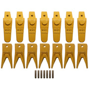 BDI Wear Parts Assembly 230X156 Backhoe Shank / X156WTL Bucket Teeth / P156 Roll Pins Bobcat Skid Steer Caterpillar Style for Mini Excavator - 7 Set