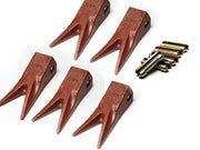 23WTL 5 Pack H&L Style 5-Tiger Bucket Digging Teeth/Bucket Tooth & 5 23FP Flex Pins