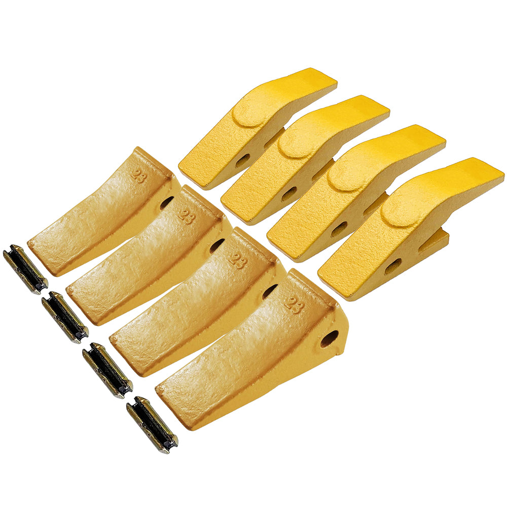 BDI Wear Parts Assembly 2740W23 Bucket Teeth Shank + 23 230HX Series Backhoe Bucket Teeth and Flex Pin Compatible with Deere, Case, JBC, and More - 4 Set