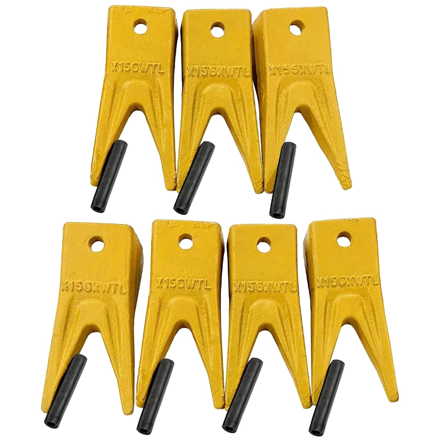 BDI Wear Parts X156WTL Twin Tiger Hensley Style Bucket Teeth with P156 Flex Pins - 7 Pack