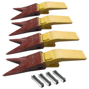 BDI Wear Parts Assembly U43792 Bucket Tooth Adapter +23 23WTL Bucket Teeth with TF23P Flex Pins/Weld on Bucket Teeth Compatible with Hensley Excavator - 4 Set
