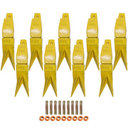 BDI Wear Parts Assembly Adapter 119-3204 Bolt On Shank / 1U3202WTL Excavator Bucket Teeth/Pin 8E6208 Retainer 8E6209, Caterpillar Bucket Tooth J200 Series - 9 Set