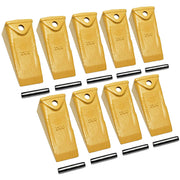 X156 Dirt Teeth Hensley Style Bucket Teeth/Tooth with P156 Roll Pins - 9 Pack