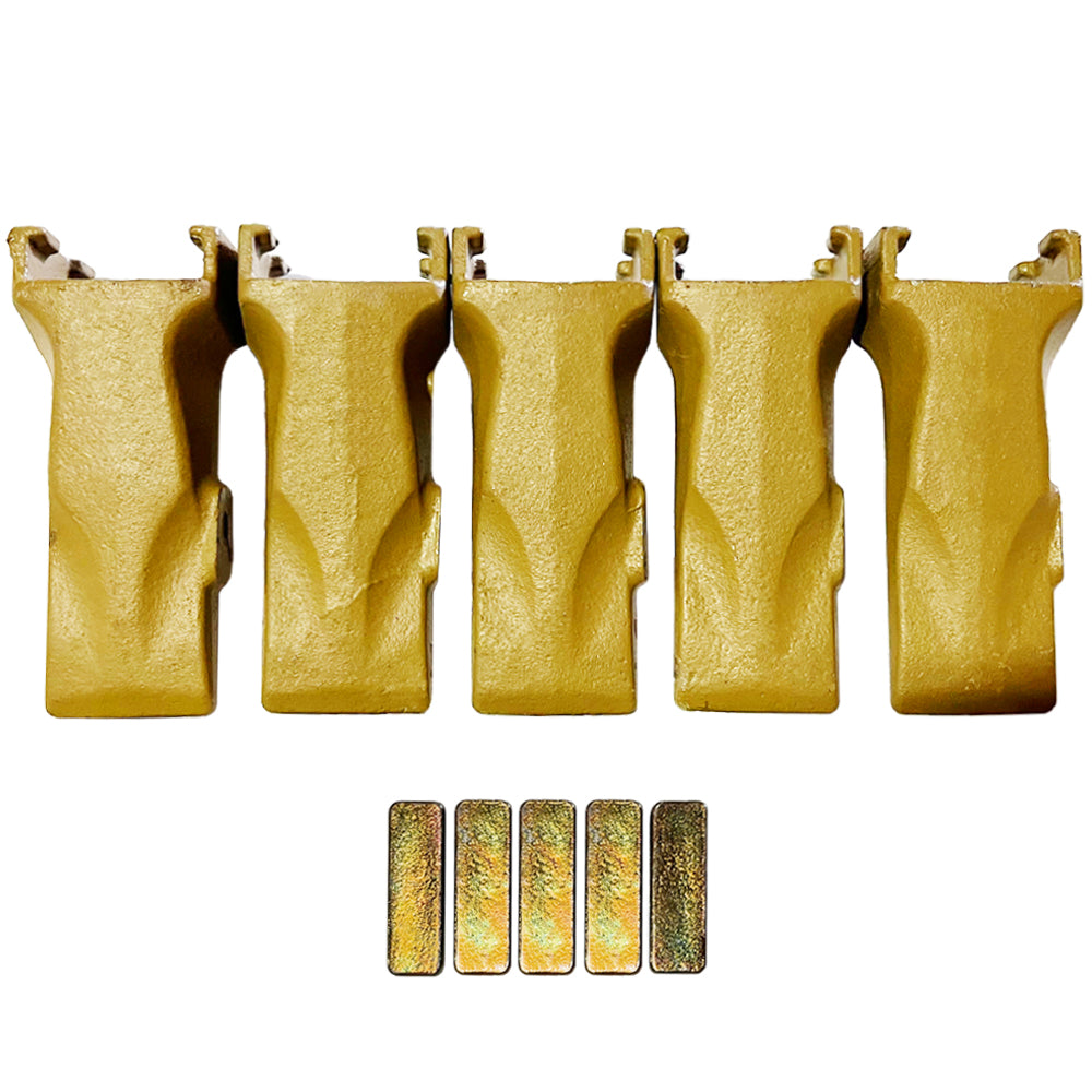 BDI Wear Parts 5 Pack V17SYL Esco Super V Style Dirt Bucket Teeth with V17PN Set Series Digging Tooth for Excavator Backhoe Loader