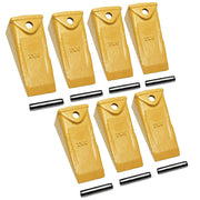 X156 Dirt Teeth Hensley Style Bucket Teeth/Tooth with P156 Roll Pins - 7 Pack