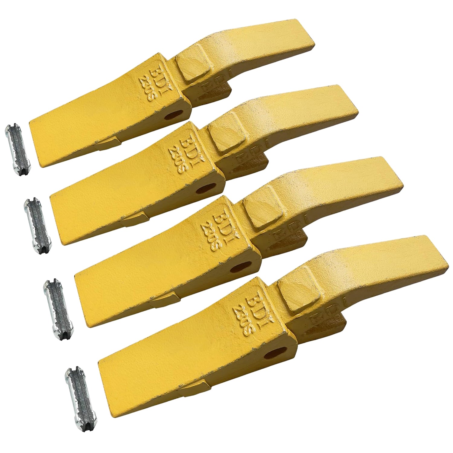 BDI Wear Parts Assembly U43792 Bucket Tooth Adapter, 230S Bucket Teeth with TF23P Flex Pins Weld on Bucket Teeth for 23 & 230 Series Skid Steer Loaders and Excavators- 4PK