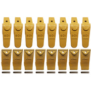 BDI Wear Parts Assembly 230X156 Backhoe Shank / X156S Bucket Teeth / P156 Flex Pins Bobcat Skid Steer Caterpillar Style for Mini Excavator - 8 Set