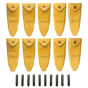 BDI Wear Parts X156T Tiger Hensley Style Bucket Teeth with P156 Roll Pins - 10 Pack