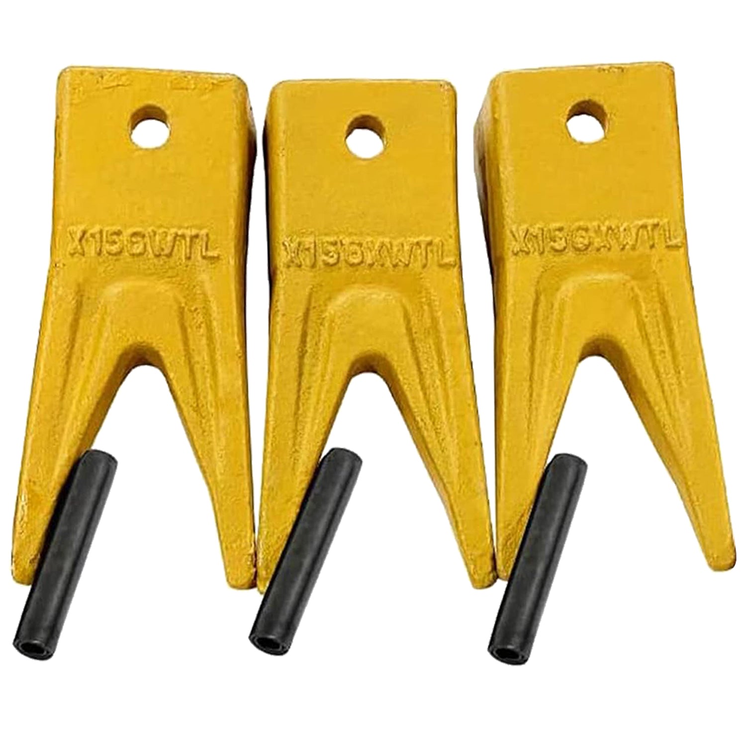 BDI Wear Parts X156WTL Twin Tiger Hensley Style Bucket Teeth with P156 Flex Pins - 3 Pack