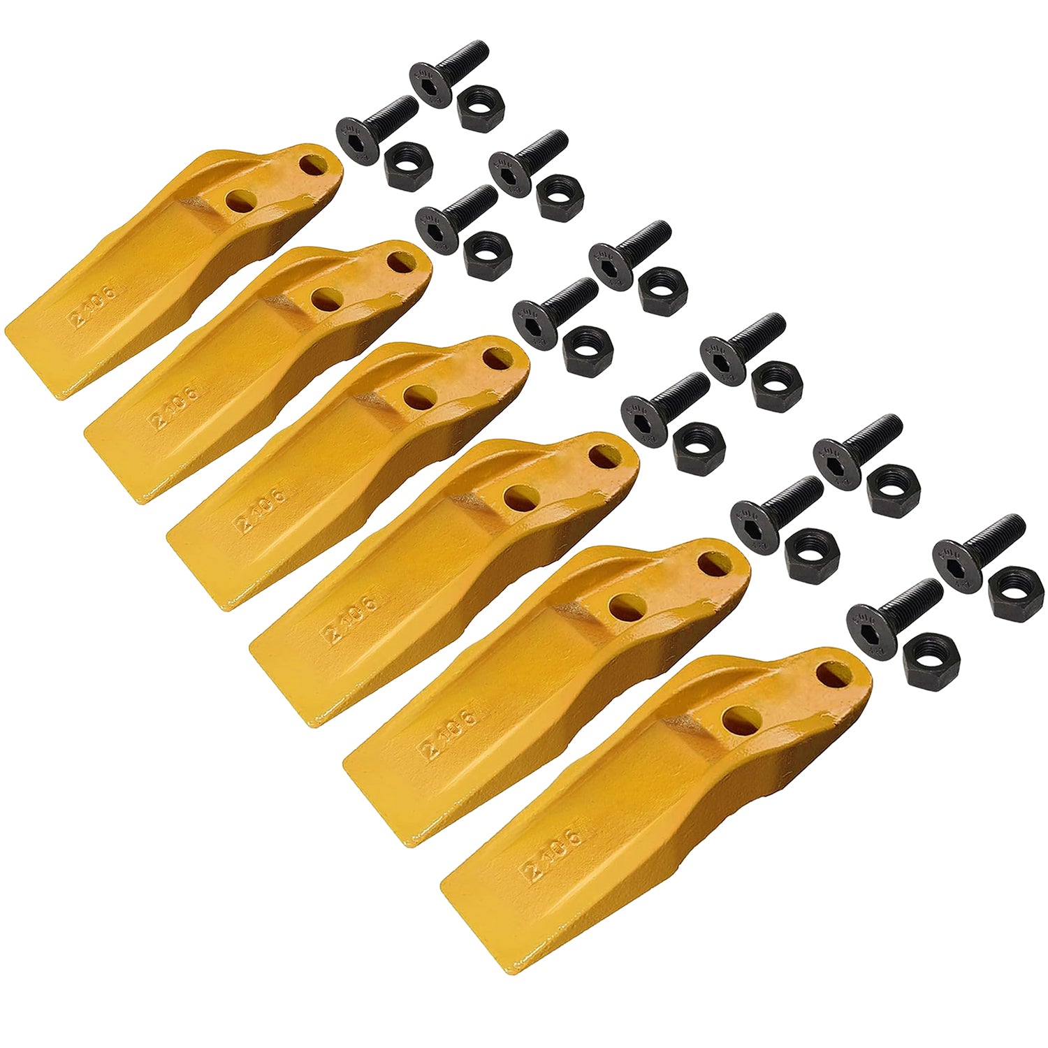 BDI Wear Parts 132-4720 1324720 Bucket Teeth for Caterpillar Aftermarket Teeth fit Skidsteer CAT Loaders Excavators w/Bolts and Nuts - 6PK
