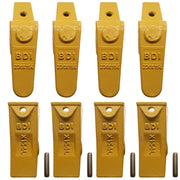 BDI Wear Parts Assembly 230X156 Backhoe Shank / X156L Bucket Teeth / P156 Flex Pin Bobcat Skid Steer Caterpillar Style for Mini Excavator - 4 Set