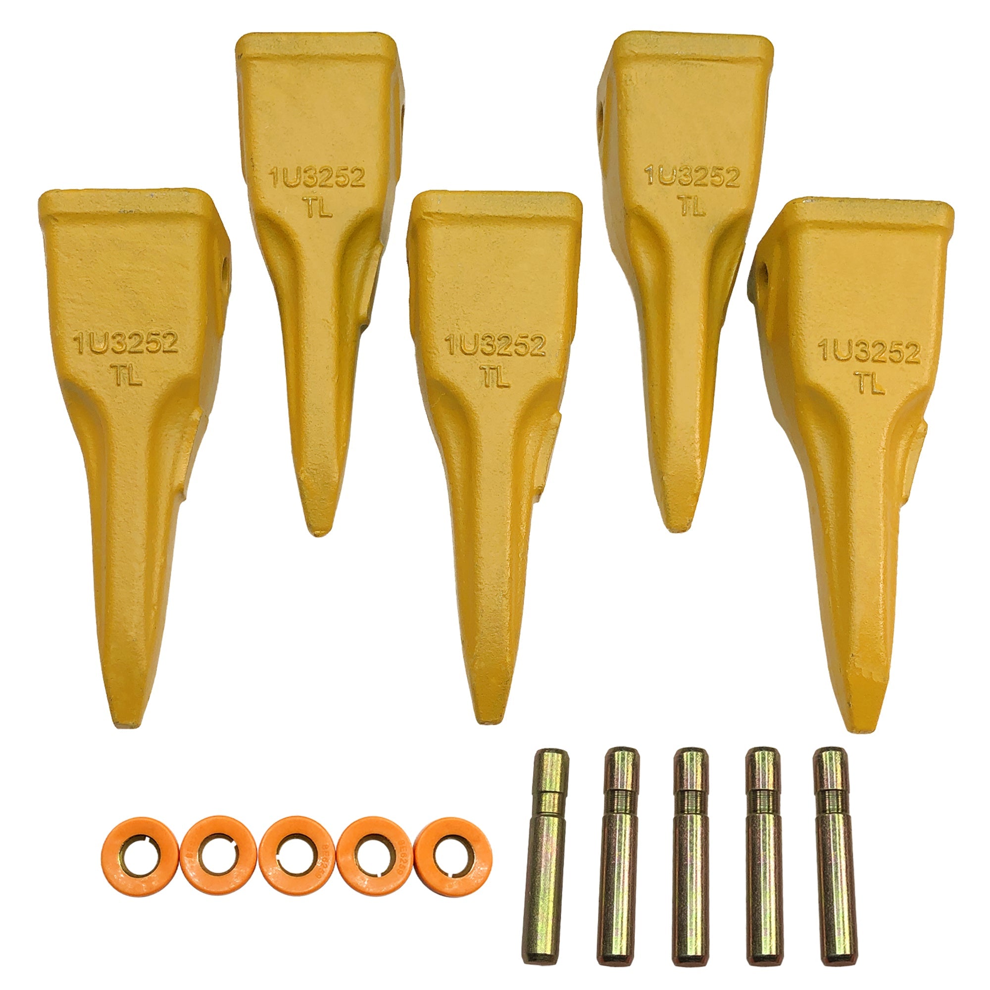 BDI Wear Parts 1U3252TL Backhoe Bucket Teeth (5 Pack) Caterpillars J250 with Pins for Mini Excavator Buckets