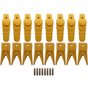 BDI Wear Parts Assembly 230X156 Backhoe Shank / X156WTL Bucket Teeth / P156 Roll Pins Bobcat Skid Steer Caterpillar Style for Mini Excavator - 8 Set