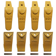 BDI Wear Parts Assembly 230X156 Backhoe Shank / X156S Bucket Teeth / P156 Flex Pins Bobcat Skid Steer Caterpillar Style for Mini Excavator - 4 Set