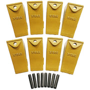 BDI Wear Parts Bucket Teeth for Skid Steering and Small excavators, X156S Bucket Teeth + P156 Roll Pins (8 PACK)