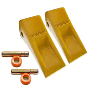 BDI Wear Parts 1U3202 Caterpillar Style General Purpose Dirt Excavator Bucket Teeth Long Tip with Pins and Retainers - 2 Pack