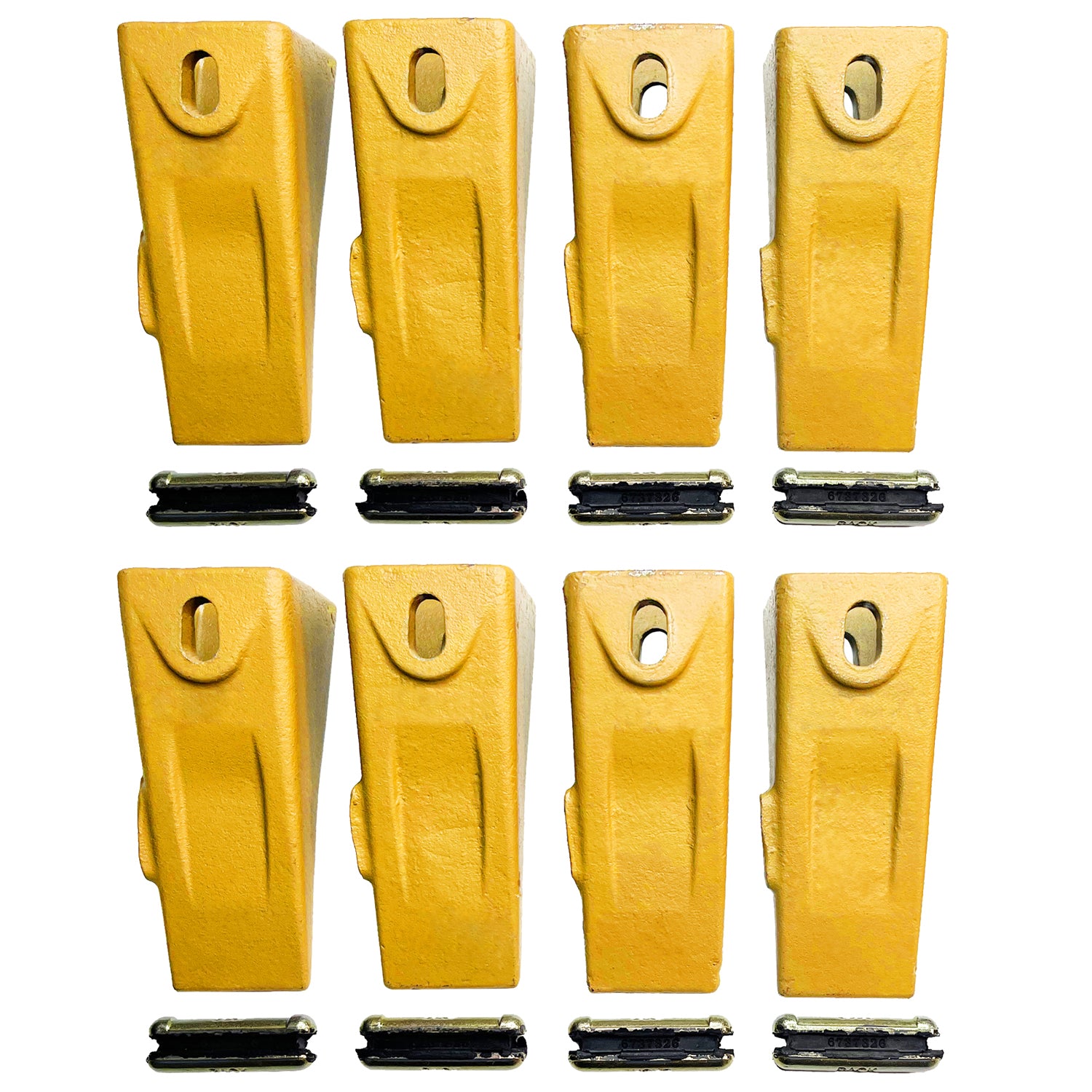 8 Pack 6737325 Bobcat Style Dirt Digging Bucket Teeth/Tooth with 6737326 Flex Pins
