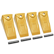 X156 Dirt Teeth Hensley Style Bucket Teeth/Tooth with P156 Roll Pins - 4 Pack